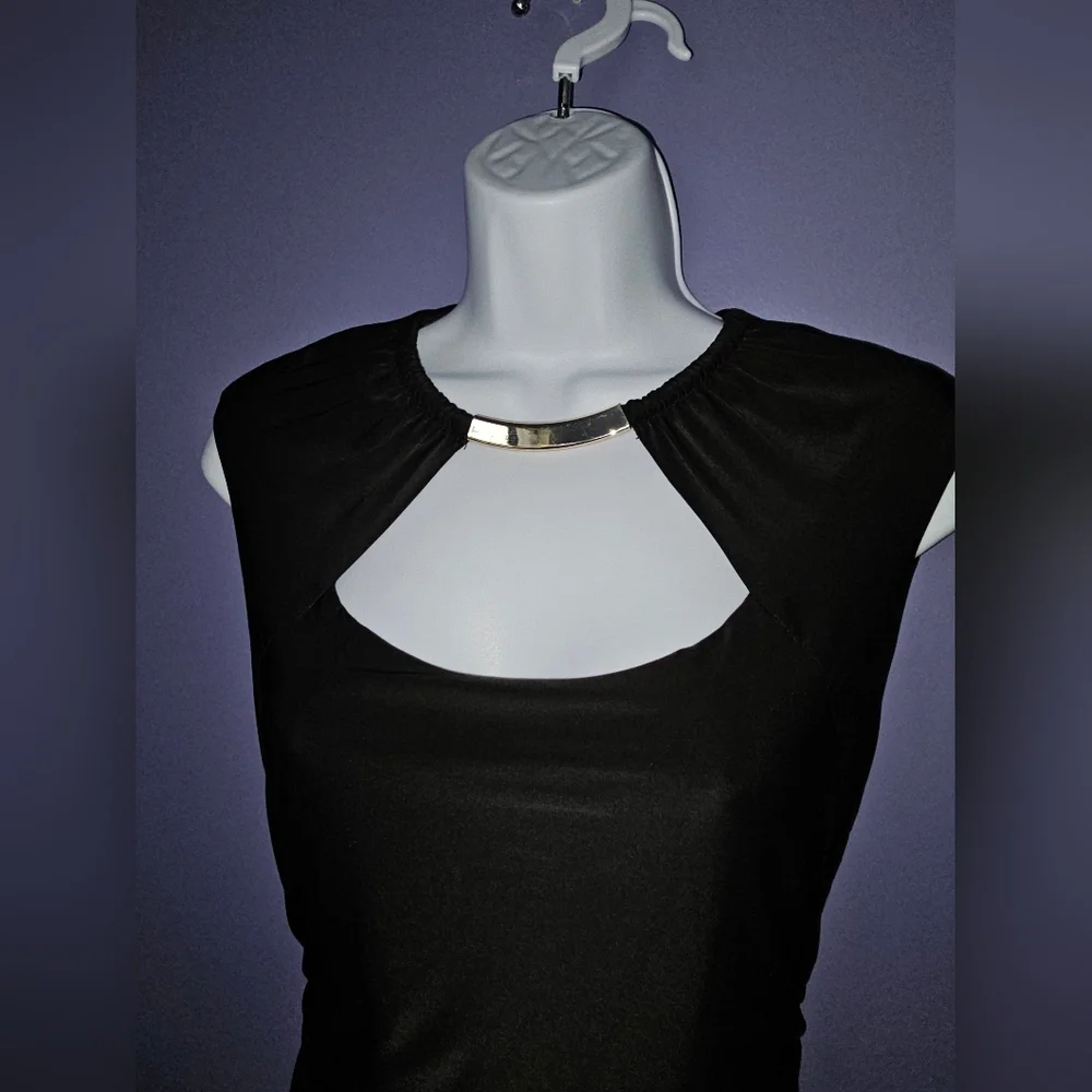 Stunning black Cache dress with gold chain detail - Picture 2 of 5